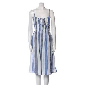 Ciao Lucia Gabriela Striped Cotton Blue and White Sundress